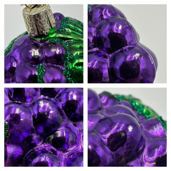 3 Mercury Glass Grape Christmas Ornaments / 2 Old World Christmas & 1 Inge-Glas - Picture 14 of 15